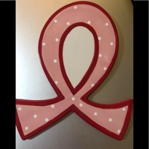 Large coton colors attachment breast cancer ribbon